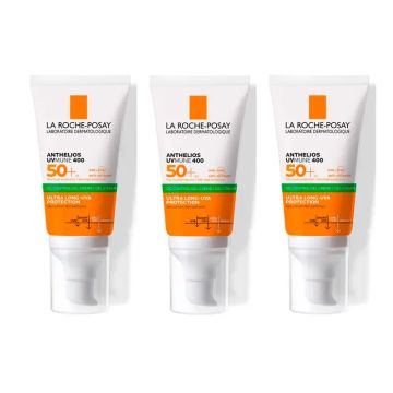 La Roche Posay Triplo Anthelios Uv-Mune 400 Oil Control Gel-Crema Spf50+, 3 X 50Ml