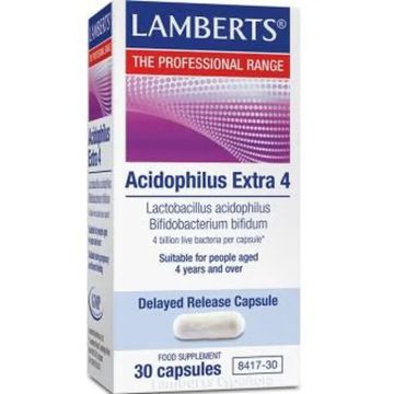 Lamberts Acidofilus Extra 4 S/Leche 30 Cápsulas (Refrigeracion)