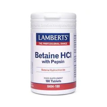 Lamberts Betaina Hci 324 mg/Pepsina 5 mg. 180 Comp.