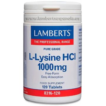 Lamberts L-Lisina Hci 1000Mg , 120 tabletas