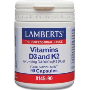 Lamberts Vitamina D3 2000Ui+K2 90Mcg 90 Cápsulas