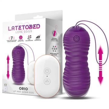 Latetobed Orio Huevo Vibrador Y Movimiento Telescópico Up And Down ControlRemoto Púrpura
