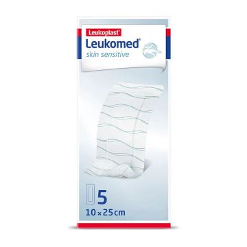 Leukoplast Leukomed Skin Sensitive, 10 Cm X 25 Cm, 5 Unidades
