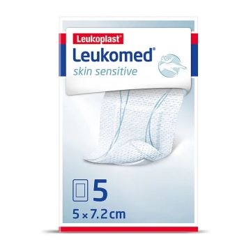 Leukoplast Leukomed Skin Sensitive, 5 Cm X 7,2 Cm, 5 Unidades