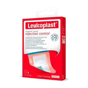 Leukoplast Leukomed Sorbact, 5 Cm X 7,2 Cm, 3 Unidades
