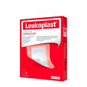 Leukoplast Leukomed T Plus, 8 Cm X 10 Cm, 5 Unidades