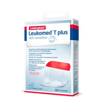 Leukoplast Leukomed T Plus Skin Sensitive, 5 Cm X 7,2 Cm, 5 Unidades