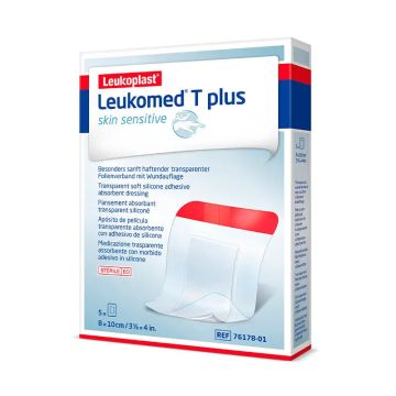 Leukoplast Leukomed T Plus Skin Sensitive, 8 Cm X 10 Cm, 5 Unidades