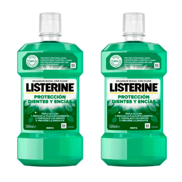 Listerine Duplo - Enjuague Bucal Dientes Y Encías, 2 x 500 Ml