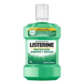 Listerine Enjuague Bucal Protección Dientes y Encías, Sabor Menta Fresca, 1000ml