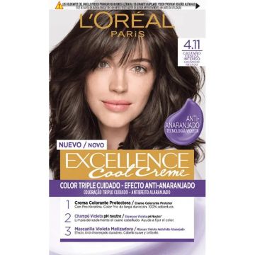 L'Oréal Paris Excellence Cool Creme Tinte Permanente - Tono 4.11 Castaño CenizaIntenso
