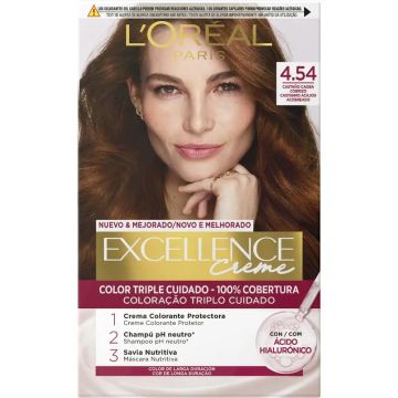L'Oréal Paris Excellence Creme Tinte Permanente - Tono 4.54 Castaño CaobaCobrizo