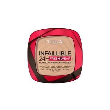 L'Oréal Paris Infalible 24H Polvos Compactos Mate De Larga Duración Tono 130True Beige Para Pieles Medias