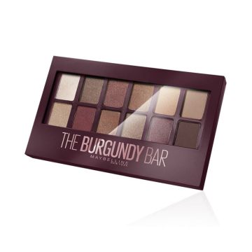 Maybelline New York The Burgundy Bar Paleta De Sombras De Ojos 12 SombrasColores Nude Y Granates- 9,6 G