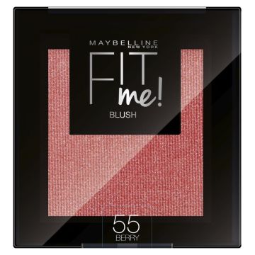 Maybelline New York Colorete En Polvo Mate Fit Me Blush Tono 55 Berry Para TodoTipo De Pieles. - 5Gr