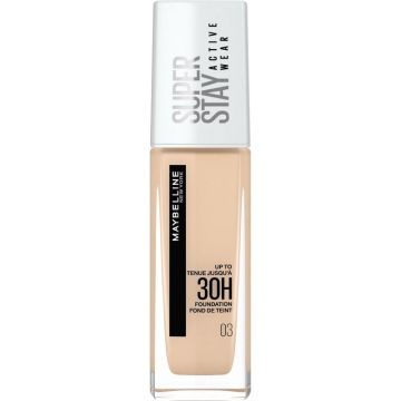 Maybelline New York Superstay Activewear 30H Base De Maquillaje De LargaDuración Y Alta Cobertura. Tono 03 True Ivory.