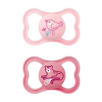 Mam Baby Chupete Air Silicona Rosa Animal +6M, 2 Unidades