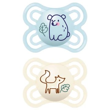 Mam Baby Chupete Perfect Silicona Azul 2-6M, 2 Unidades