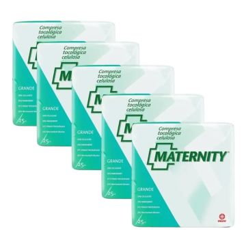 Maternity Compresa Tocológica Celulosa , 5 x 25 unidades