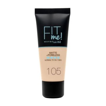 Maybelline New York Base Fit Me Mate y Afina Poros: Para piel normal a grasa,tono 120 Classic Ivory, 30ml