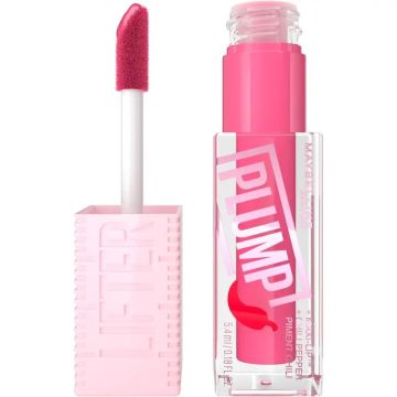 Maybelline New York Lifter Plump con Chili Pepper y Ácido hialurónico, Tono 005Pink Sting