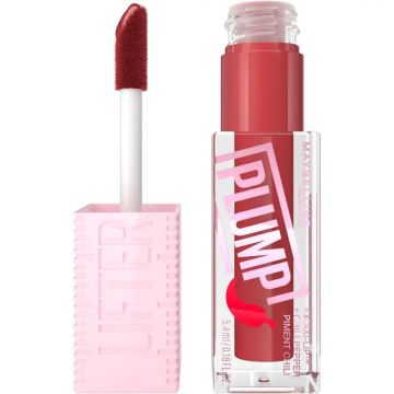 Maybelline New York Lifter Plump con Chili Pepper y Ácido hialurónico, Tono 006Hot Chilli