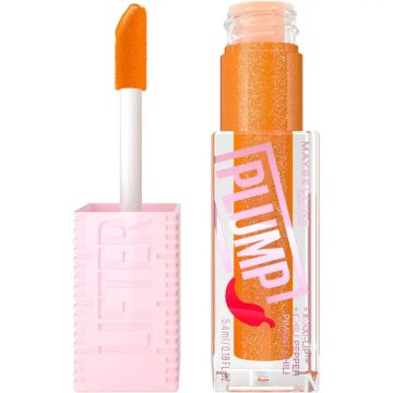 Maybelline New York Lifter Plump con Chili Pepper y Ácido hialurónico, Tono 008Hot Honey