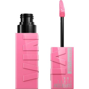 Maybelline New York Superstay Vinyl Ink Pintalabios efecto vinilo de largaduración hasta 16H, Tono 155 UPBEAT