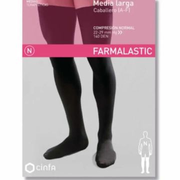 Farmalastic Media Larga Caballero Compresión Normal Negro, Talla M