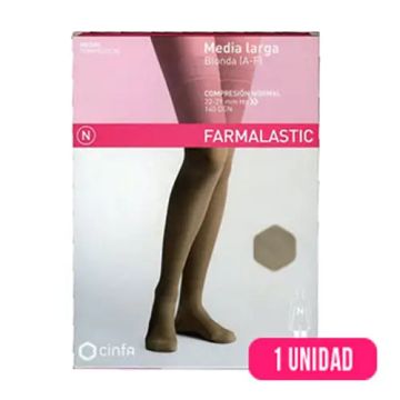 Farmalastic Media Larga Blonda Compresión Normal Capuchino, Talla XL