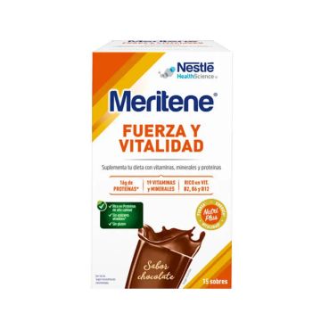 Meritene Fuerza y Vitalidad Batido Sabor Chocolate, 15 sobres x 30 gr
