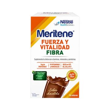 Meritene Fibra Batido Sabor Chocolate, 14 sobres x 35 gr