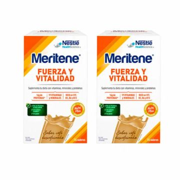 Meritene Fuerza Y Vitalidad Batido Sabor Café Descafeinado 2x15 Sobres, 30 gr