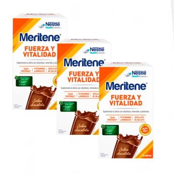 Meritene Fuerza Y Vitalidad Batido Sabor Chocolate 3x15 Sobres, 30 gr