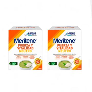 Meritene Fuerza Y Vitalidad Batido Sabor Neutro 7X2 sobres, 50 Gr