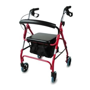 Mobiclinic Andador Para Ancianos Con Asiento Y Repaldo Plegable Rojo