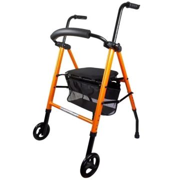 Mobiclinic Andador Para Ancianos Con Asiento Y Repaldo Plegable Naranja