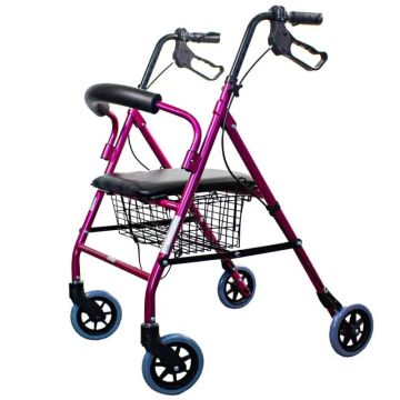 Mobiclinic Andador Plegable Con Asiento Y Respaldo Morado