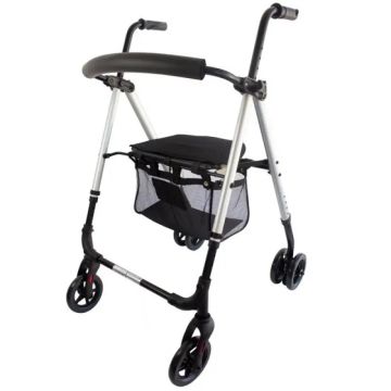 Mobiclinic Andador Plegable Con Asiento Y Respaldo Gris