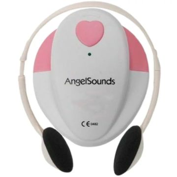 Mobiclinic Detector Fetal - Capacidad Sonora - Seguro - Incluye Cable De Audio -Portátil - Sencillo - Rosa - Angelsounds