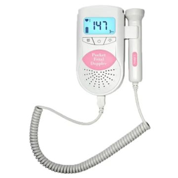 Mobiclinic Detector Fetal - De Bolsillo - Con Sonda - Rosa - Seguro - Cómodo -Pilas Incluidas