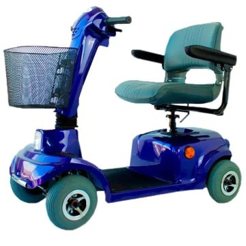 Mobiclinic Scooter Eléctrico Con Asiento Giratorio y Plegable Azul