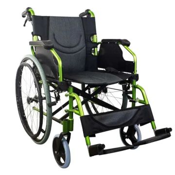 Mobiclinic Silla De Ruedas Plegable Con Reposabrazos Abatibles Respaldo PartidoReposabrazos Abatibles Verde Bolonia