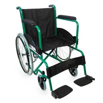 Mobiclinic Silla De Ruedas Plegable Con Reposabrazos Y Reposapiés Verde