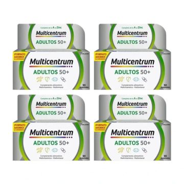 Multicentrum Adultos 50+ Complemento Alimenticio Multivitamínico Para Adultos50+ Pack 4 x 90 Comprimidos