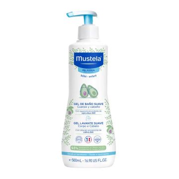 Mustela Gel de Baño Suave con Aguacate Bio, 500 ml