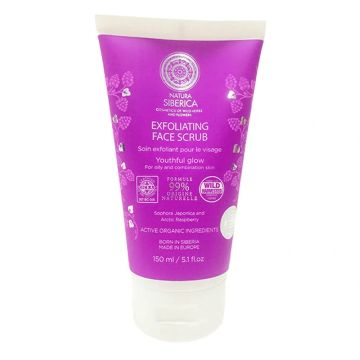Natura Siberica Peeling Facial Exfoliante Para Piel Grasa O Mixta, BrilloJunvenil , 150 ml
