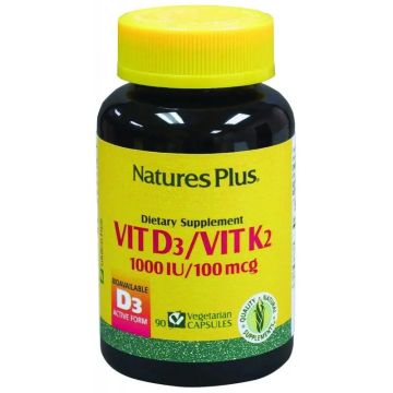 Natures Pl Vitamina D3/Vitamina K2 , 90 cápsulas