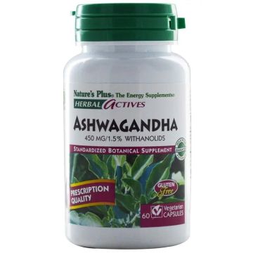 Natures Plus Ashwaganda Raiz 450Mg. 60Cap. Herbal Actives