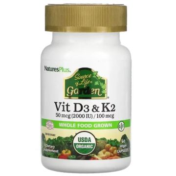 Natures Plus Garden Vitamina D3&K2 60Cap.